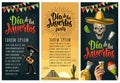 Three vertical poster for Dia de los Muertos