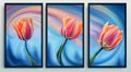 Three vertical posters with beautiful colorful flower