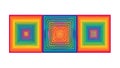 Three vibrant concentric squares, optical illusion art, vector design Generative AI Royalty Free Stock Photo