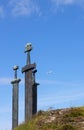 Three Viking stone swords near Stavanger in Norway