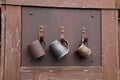 Three vintage beer solid iron drinking mug