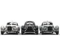 Three Vintage Cars - Front View Royalty Free Stock Photo