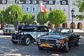 Vintage Saab, Adler and Mercedes parked Royalty Free Stock Photo