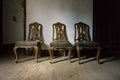 Three vintage chairs Royalty Free Stock Photo