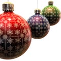 Three vintage christmas balls