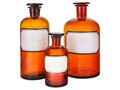 Three vintage pharmacy bottles Royalty Free Stock Photo