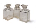 Three vintage pharmacy`s bottles