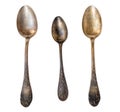 Three vintage spoons isolated on white Royalty Free Stock Photo