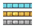 Three vintage stripes of five frames of 35 mm film Royalty Free Stock Photo