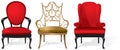 Three vintage vector armchairs