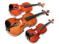 Three violins Royalty Free Stock Photo