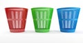 Three waste bins Royalty Free Stock Photo