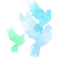 Three watercolor doves Royalty Free Stock Photo