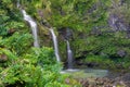 Three Waterfalls in a Tropical Forest