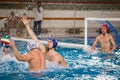 Waterpolo player - attack action Royalty Free Stock Photo