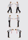 Three Ways of Greeting Gestures Vector Illustration