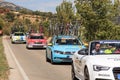 Accompanying team cars during the cycling race La Vuelta, Spain