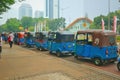 three-wheeled called bajaj in jakarta Royalty Free Stock Photo