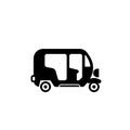 Three wheeler auto silhouette icon. Clipart image Royalty Free Stock Photo