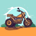 Three wheels motorcycle logo icon template cartoon vector illustration