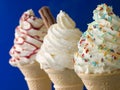 Three Whipped Ice Cream Cones