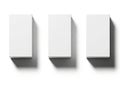 Three white boxes isolated on white background Royalty Free Stock Photo