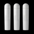 Three white cylindrical containers Royalty Free Stock Photo