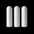 Three white cylindrical containers Royalty Free Stock Photo