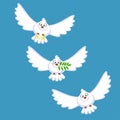 Three white doves Royalty Free Stock Photo