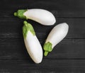 Three white eggplant Royalty Free Stock Photo