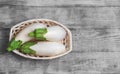 Three white eggplant Royalty Free Stock Photo