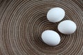 Three white eggs Royalty Free Stock Photo