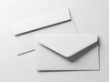 Three white envelopes isolated on white background Royalty Free Stock Photo