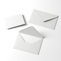 Three white envelopes isolated on white background Royalty Free Stock Photo