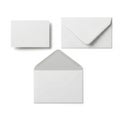 Three white envelopes isolated on white background Royalty Free Stock Photo