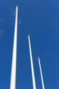 Three white flagpole Royalty Free Stock Photo