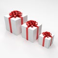 Three White Gift Boxes