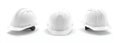 Three White Hard Hats Isolated on a White Background Royalty Free Stock Photo