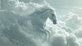 Three white horses are flying through the sky Royalty Free Stock Photo
