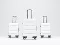 Three White Luggage mockup, Suitcase, baggage