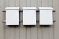 Three white mailboxes Royalty Free Stock Photo