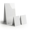 Three white paper standups in various sizes Royalty Free Stock Photo