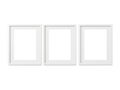 Three white picture frames isolated on white background Royalty Free Stock Photo