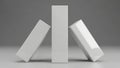 Three white rectangular blocks on a gray surface Royalty Free Stock Photo