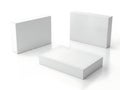 Three white rectangular boxes isolated on white background stock image Royalty Free Stock Photo