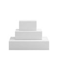 Three White Rectangular Boxes Stacked as Display Pedestals cubes Royalty Free Stock Photo