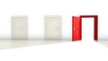Three white and red doors Royalty Free Stock Photo