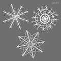 Three white snowflakes Royalty Free Stock Photo