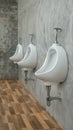 Three white urinals Royalty Free Stock Photo