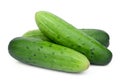 Three whole cucumbers isolated on white